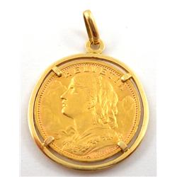 1927 Gold Coin in Bezel