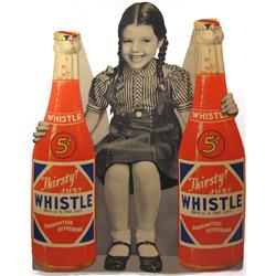 Whistle Soda Die-Cut Cardboard Sign
