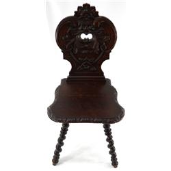Carved Oak Side Chair