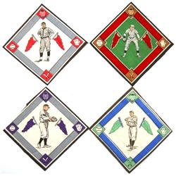 Four Baseball Felt Tobacco Premium Blankets