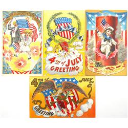 4 Different 4th of July Postcards
