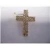 Image 1 : LARGE DIAMOND STUDDED CROSS, 2 1/2 CARATS DIAMONDS, 9.2 GRAMS 14K GOLD