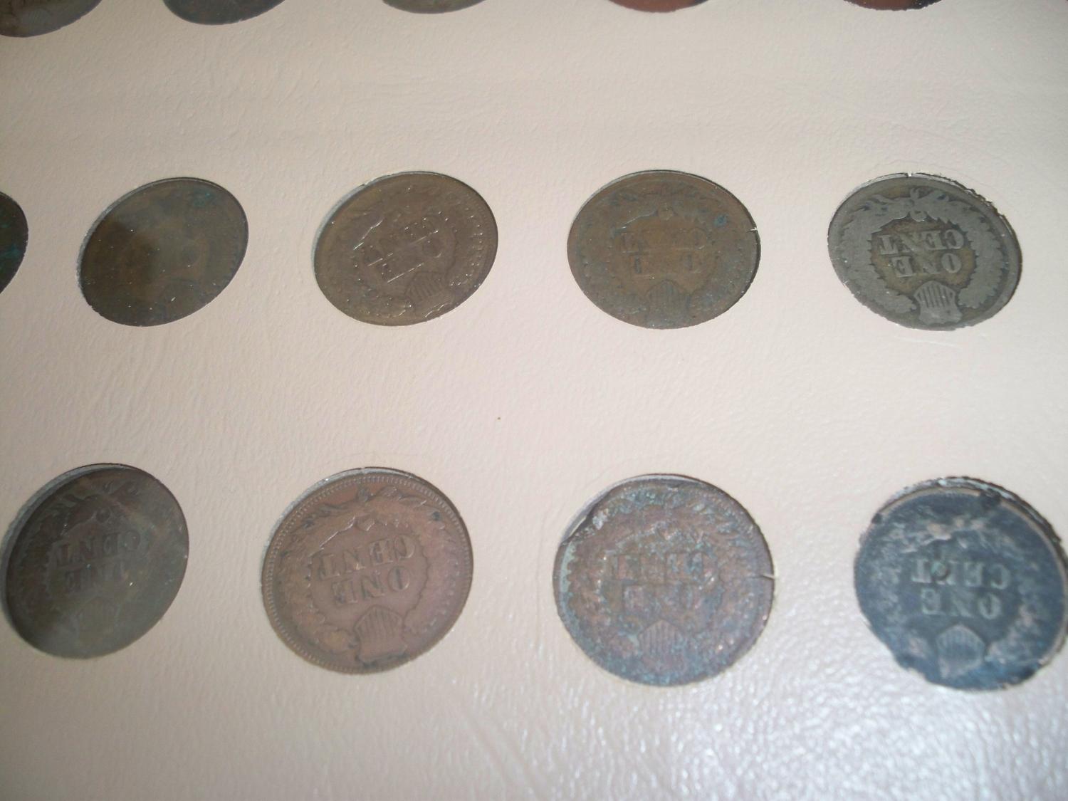 1859 TO 1909 COMPLETE SET INDIAN HEAD PENNIES INCLUDING 1877
