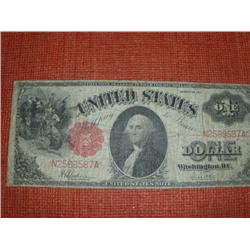 RARE 1917 $1 United States Note Legal Tender Red Seal Large Note