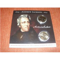 2 Gold Plated Andrew Jackson $1 Coin Set