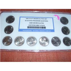 2001 D&P Uncirculated Gem Mint State Program Quarters
