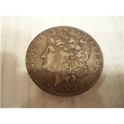 1893 Morgan Silver Dollar VF/XF
