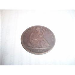 1861 Seated Liberty Silver Dollar