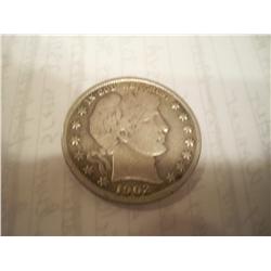 1902-O Silver Barber Quarter