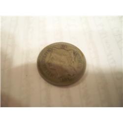 1870 Three Cent Nickel XF