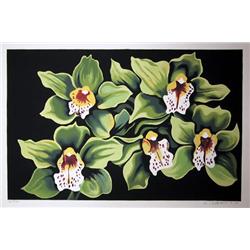 Lowell Blair Nesbitt, Green and White Irises, Serigraph