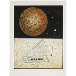 Tighe O'Donoghue,  Planet and Keyboard, Aquatint Etching