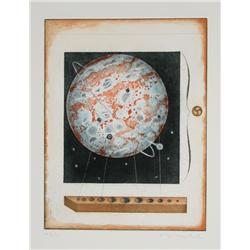 Tighe O'Donoghue,  Saturn and Moons, Aquatint Etching