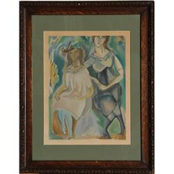 Jules Pascin, Deux Femme, Woodcut