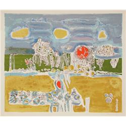 Peretz, Sunrise over Field, Lithograph