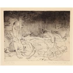 Josep Pla-Narbona, Elegy, Etching