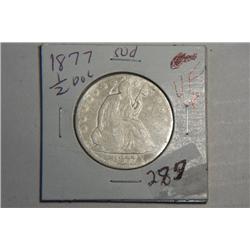 1877 SEATED LIBERTY 1/2 DOLLAR