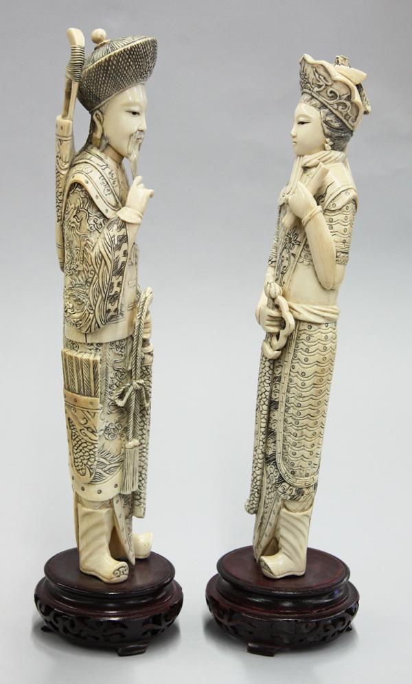 Chinese Ivory Carvings, Emperor/Empress
