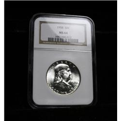 NGC 1958-p Franklin Half Dollar grades Choice Uncirculated ms64