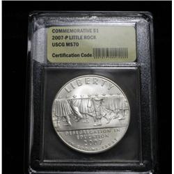 2007-p Little Rock Uncirculated Commemorative Dollar Graded ms70