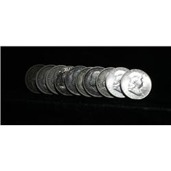 10 Silver Half Dollars Old Commemoratives & Franklins 50c
