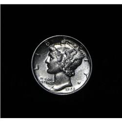 1942-p Liberty Head 'Mercury' Dime Grades ms63