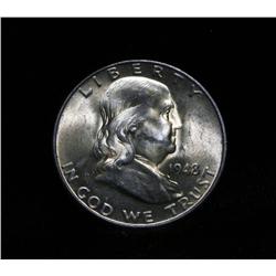 1948-d Franklin Half Dollar Grades Choice Uncirculated ms64 FBL
