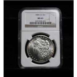 NGC 1884-cc Morgan Dollar graded Select Uncirculated ms63