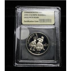 1995-s Olympic Baseball Proof Commemorative Half Dollar Graded PR70 DCAM