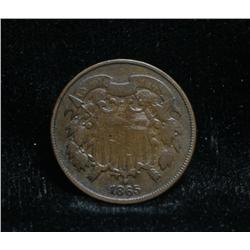 1865 2 Cent Piece Grades VF25
