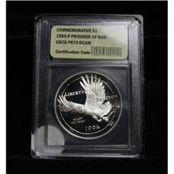 1994-p Prisoner of War Memorial Silver Dollar Silver Proof Commemorative Dollar Graded PR70 DCAM