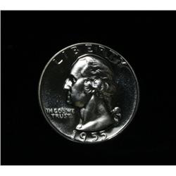 1955 Proof Cameo Washington Quarter 25c grades PR66 CAM