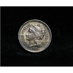 1866 Three Cent Nickel 3c grades Select Uncirculated ms63