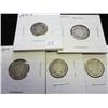 Image 1 : 1912-D, 13, 14, 14-D & 16-S BARBER DIMES 5 COINS