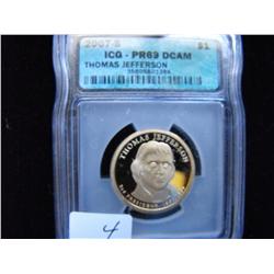 2007 S ICG PRESIDENTIAL $1 JEFFERSON PROOF 69