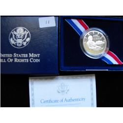 SILVER PROOF HALF BILL OF RIGHTS COMMEMORATIVE MINT PACKAGE