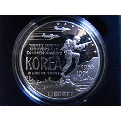 $1 SILVER KOREAN WAR MEMORIAL PROOF  1991 ORIGINAL PACKAGE