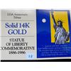 Image 1 : SOLID 14 K GOLD LIBERTY COMMEMORATIVE COIN