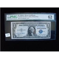 $1 1935 A SILVER CERTIFICATE PMG 62