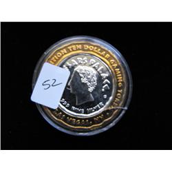 $10 SILVER BULLION CASINO .999 FINE CAESARS PALACE