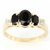 2.84ct Black Sapphire Diamond Ring 9k Yel Gold (JEW-9382X)