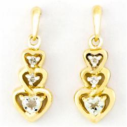 .38ct Natural Aquamarine Diamond 9k Gold Earrings (JEW-9222X)