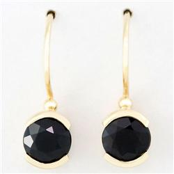 2.00ct Natural Black Sapphire 9k Gold Earrings (JEW-9253X)