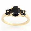 2.20ct Natural Black Sapphire 9k Yel Gold Ring (JEW-9343X)