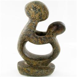 1760ct Handcarved Zimbabwe Serpentine Mother & Child (MIN-000062)