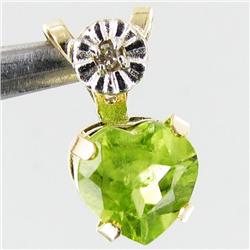 1.35ctw Peridot Diamond 10k Gold Pendant (JEW-2925)