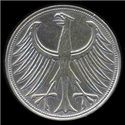 1957D Germany 5 Mark Hi Grade RARE (COI-8222)