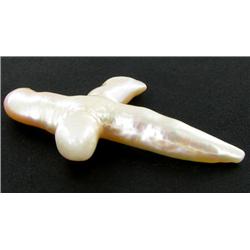 White Saltwater Pearl Cultured Cross Pendant (JEW-2572)