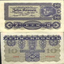 1922 Austria 10 Kronen Hi Grade (CUR-06297)