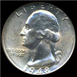 1948D Washington Silver Quarter Graded GEM (COI-6169)